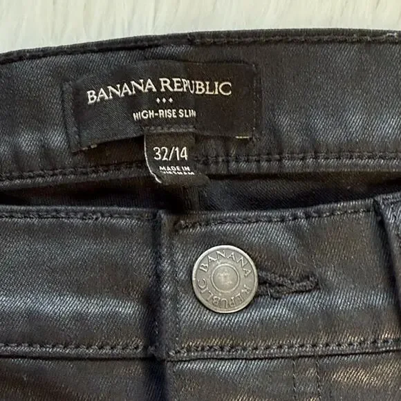 Banana Republic Factory Black Coated High Rise Slim Jeans - Picture 4 of 8